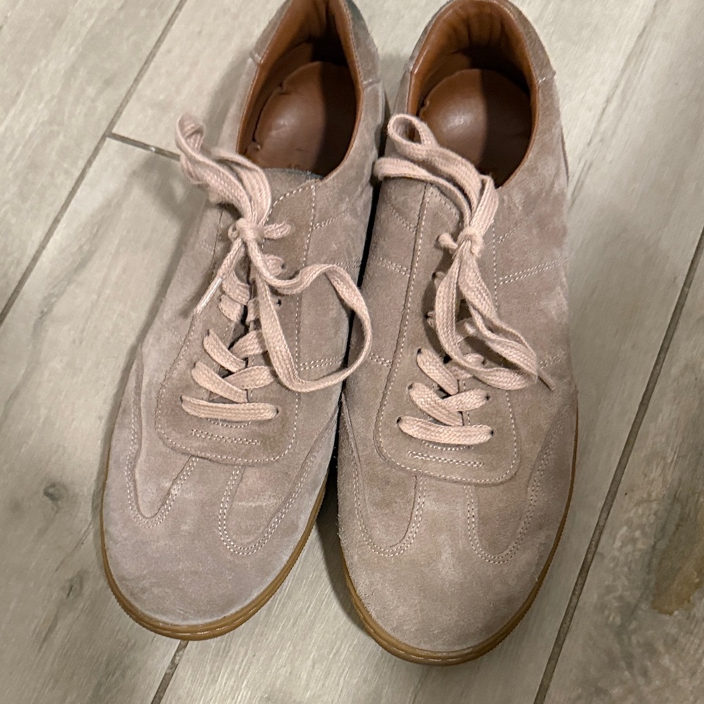 Aquatalia soft pink Suede Lace-Up Sneakers